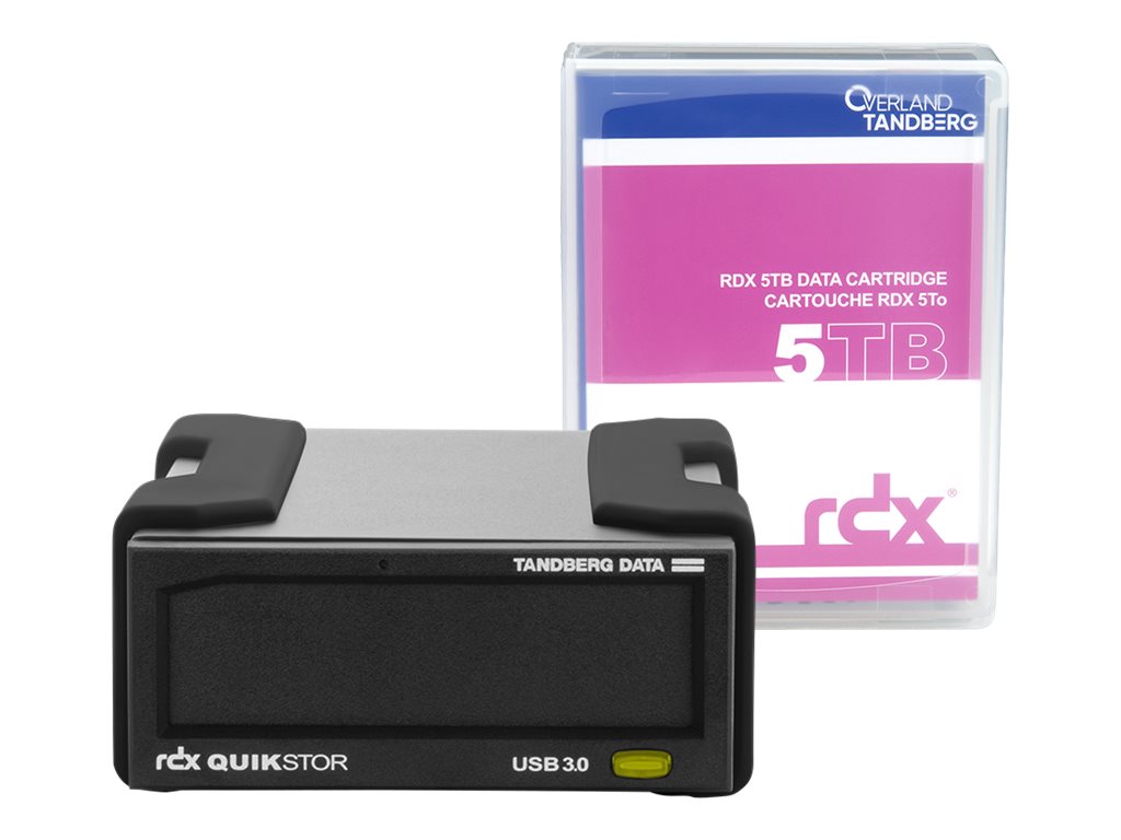 Overland-Tandberg RDX QuikStor - Lecteur de disque - cartouche RDX - SuperSpeed USB 3.0 - externe - noir - avec cartouche 5 TB - 8882-RDX - Disques durs à cassettes de données