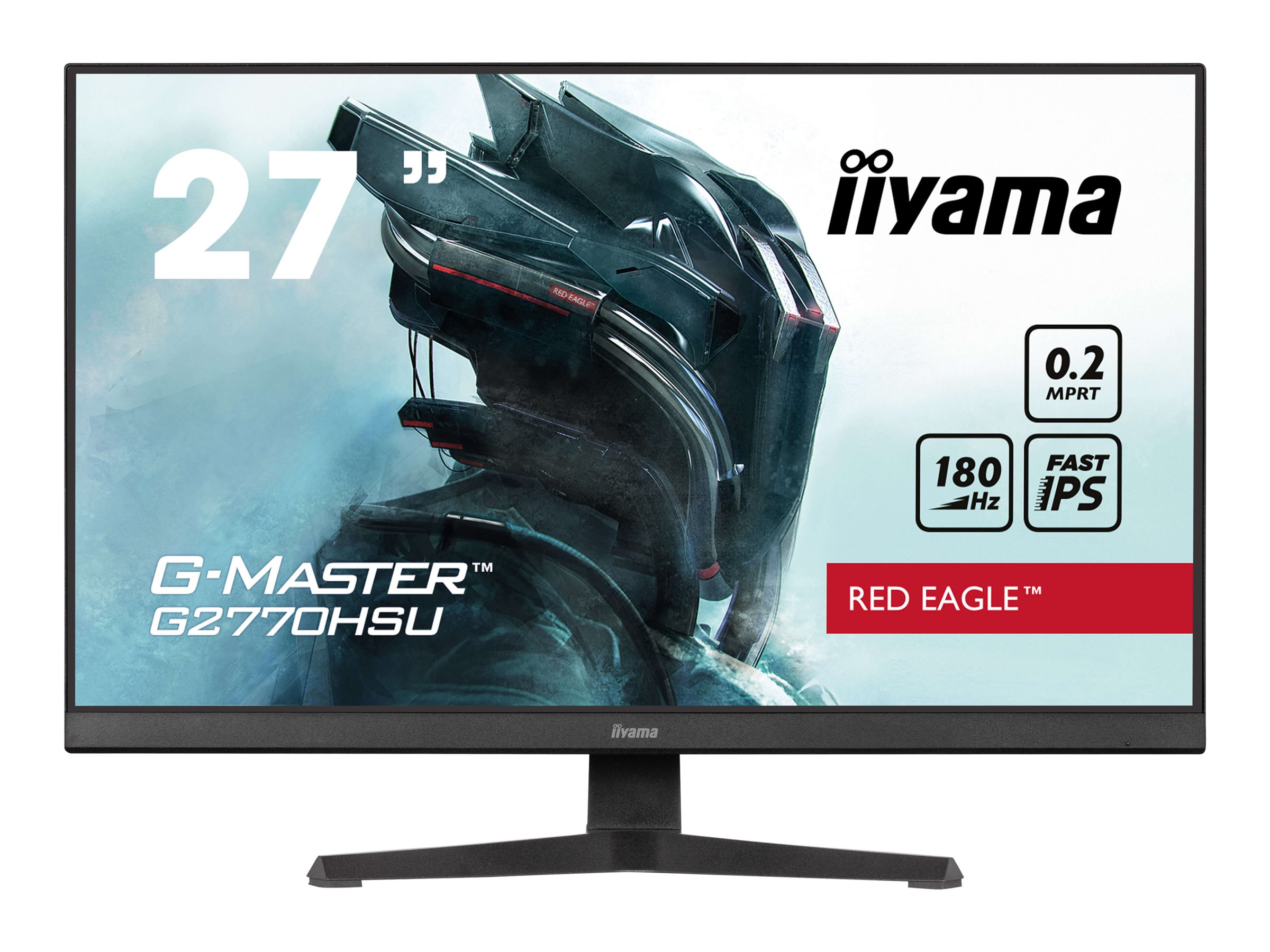 iiyama G-MASTER Red Eagle G2770HSU-B6 - Écran LED - jeux - 27" - 1920 x 1080 Full HD (1080p) @ 180 Hz - Fast IPS - 300 cd/m² - 1000:1 - 0.2 ms - HDMI, DisplayPort - haut-parleurs - noir, mat - G2770HSU-B6 - Écrans d'ordinateur