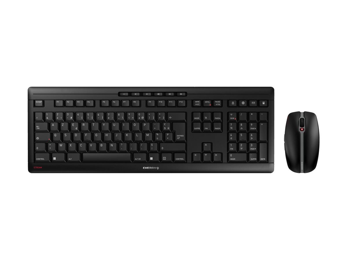 CHERRY STREAM DESKTOP - Ensemble clavier et souris - sans fil - 2.4 GHz - Français - commutateur : CHERRY SX - noir - JD-8500FR-2 - Claviers