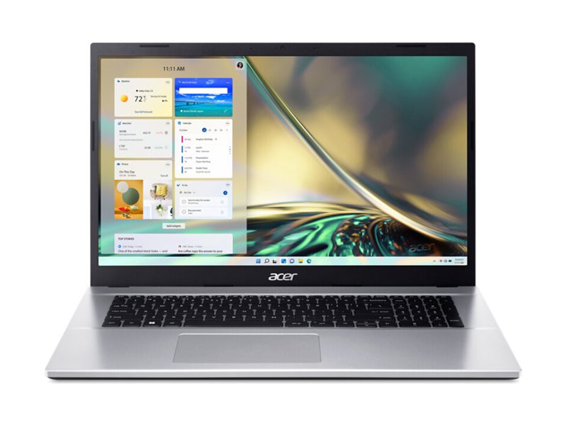 Acer Aspire 3 A317-54 - Intel Core i3 - 1215U / jusqu'à 4.4 GHz - Win 11 Home - UHD Graphics - 16 Go RAM - 512 Go SSD - 17.3" IPS 1920 x 1080 (Full HD) - Ethernet, Fast Ethernet, Gigabit Ethernet, Bluetooth, IEEE 802.11b, IEEE 802.11a, IEEE 802.11g, IEEE 802.11n, IEEE 802.11ac - Wi-Fi 5 - Argent pur - clavier : Français - NX.K9YEF.00J - Ordinateurs portables