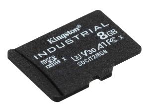 Kingston Industrial - Carte mémoire flash - 8 Go - A1 / Video Class V30 / UHS-I U3 / Class10 - microSDHC UHS-I - SDCIT2/8GBSP - Cartes flash