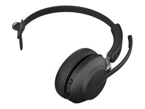 Jabra Evolve2 65 MS Mono - Micro-casque - sur-oreille - convertible - Bluetooth - sans fil - USB-C - isolation acoustique - noir - Certifié pour Microsoft Teams - 26599-899-899 - Écouteurs