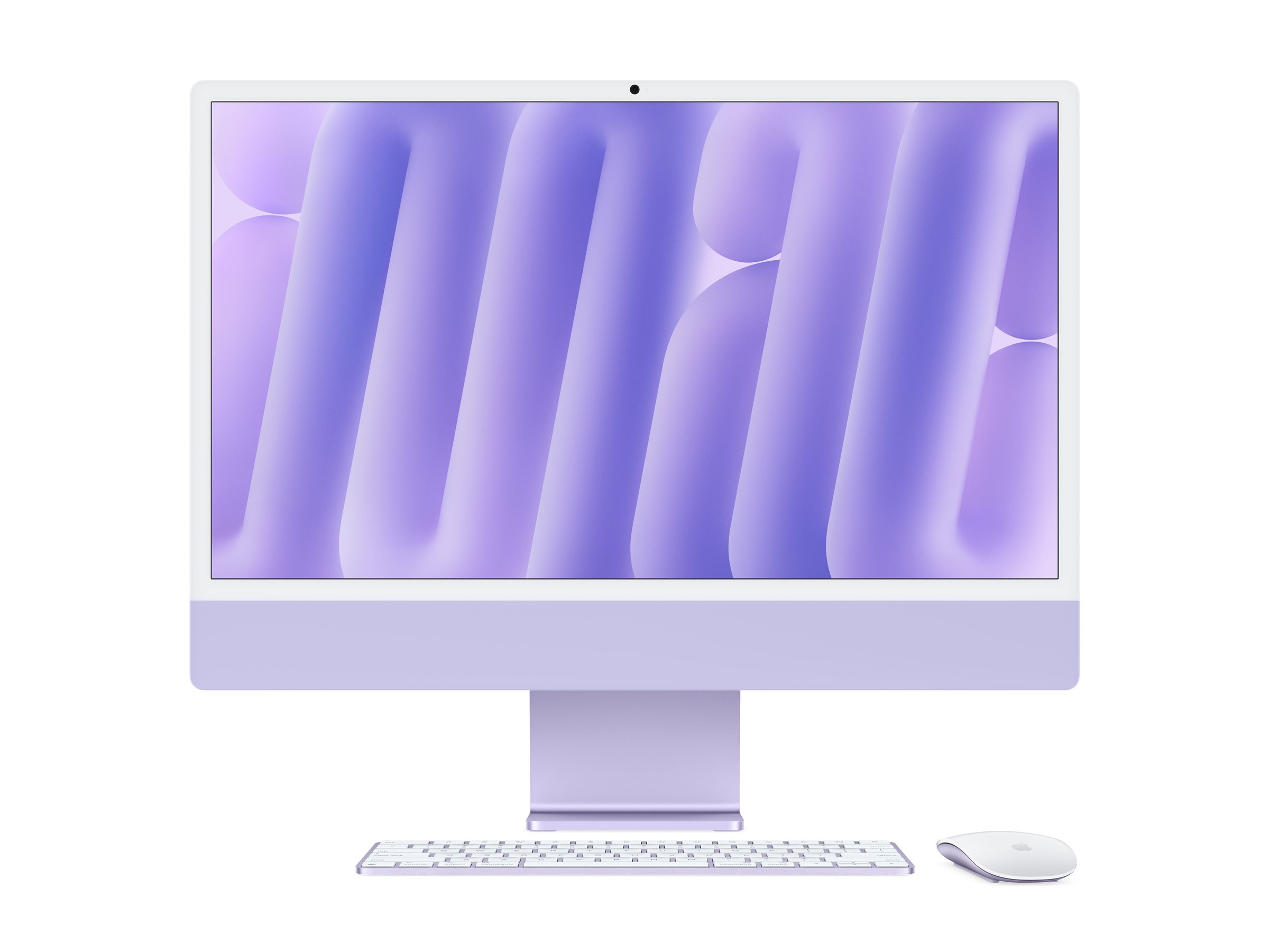 Apple iMac with 4.5K Retina display - Tout-en-un M4 jusqu'à - RAM 16 Go - SSD 256 Go - Apple M4 8-core - IEEE 802.11ax (Wi-Fi 6E), Bluetooth 5.3 - macOS Sequoia 15.0 - moniteur : LED 24" 4480 x 2520 (4.5K) - clavier : US - violet - Z1E7 - Ordinateurs de bureau