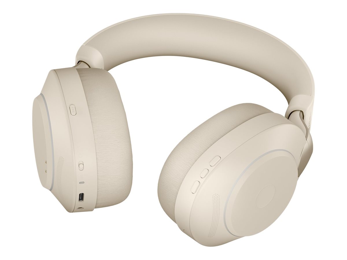 Jabra Evolve2 85 UC Stereo - Micro-casque - circum-aural - Bluetooth - sans fil, filaire - Suppresseur de bruit actif - jack 3,5mm - isolation acoustique - beige - 28599-989-898 - Écouteurs