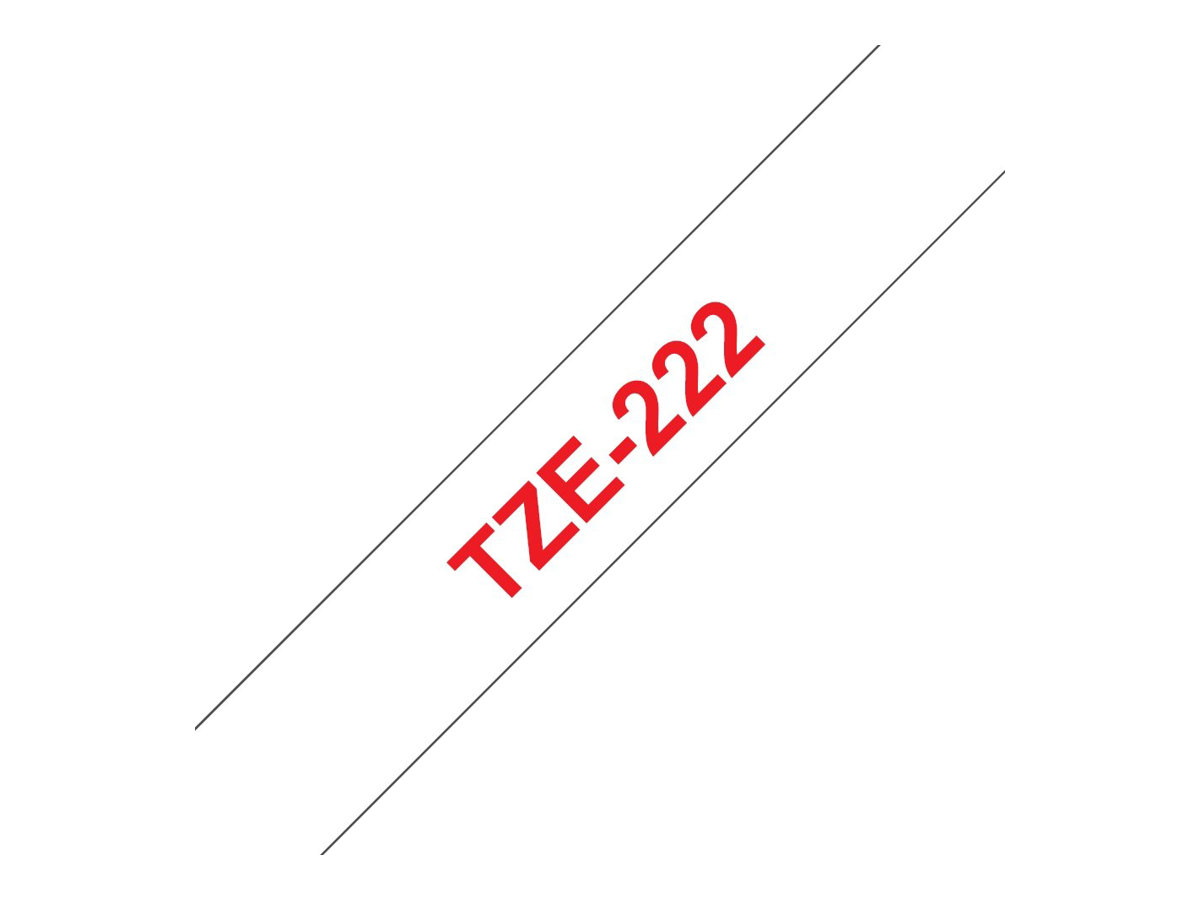 Brother TZe-222 - Rouge sur blanc - Rouleau (0,9 cm x 8 m) 1 cassette(s) ruban laminé - pour Brother PT-D210, D600, H110, P750, P950; P-Touch Cube PT-P300; P-Touch Cube Pro PT-P910 - TZE222 - Rouleaux de papier
