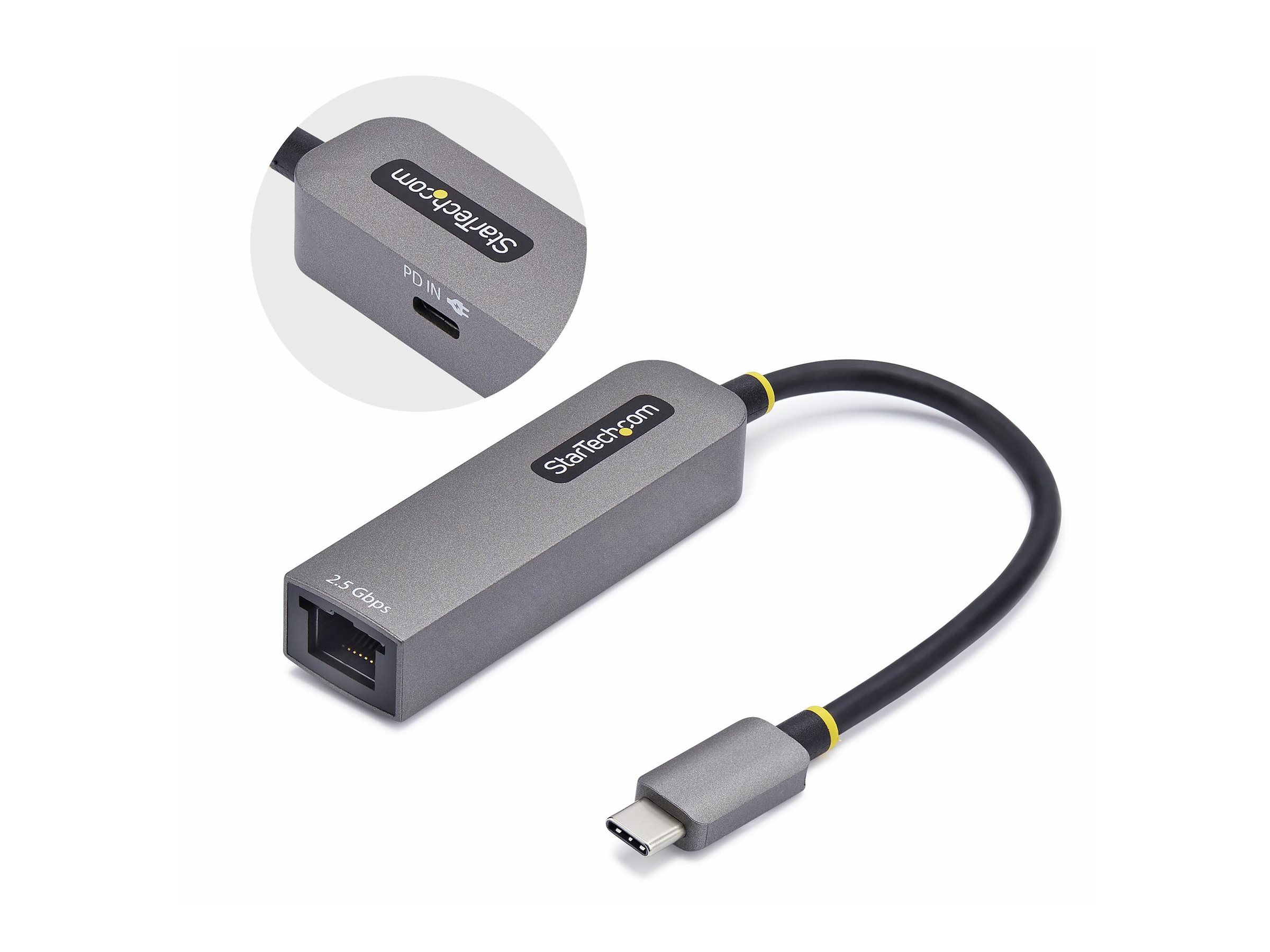 StarTech.com 2.5GbE USB-C to Ethernet Adapter - Adaptateur réseau - USB-C 3.2 Gen 1 / Thunderbolt 3 - Ethernet 10M/100M/1G/2,5 Gigabit + USB-C 3.2 Gen 1 - gris sidéral - 2GPD3-USB-C-ETHERNET - Adaptateurs réseau filaires