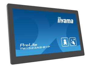 iiyama ProLite TW1523AS-B1P - Écran LED - 15.6" - fixe - écran tactile - 1920 x 1080 Full HD (1080p) - IPS - 450 cd/m² - 1000:1 - 30 ms - HDMI - haut-parleurs - noir, mat - TW1523AS-B1P - Écrans d'ordinateur