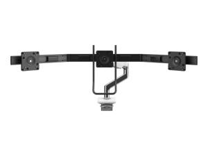 Humanscale M10 - Kit de montage (bras pour moniteur) - pour 3 écrans LCD - aluminium poli, garniture blanche - montrable sur bureau - M10NTNBWBLB - Montages pour TV et moniteur
