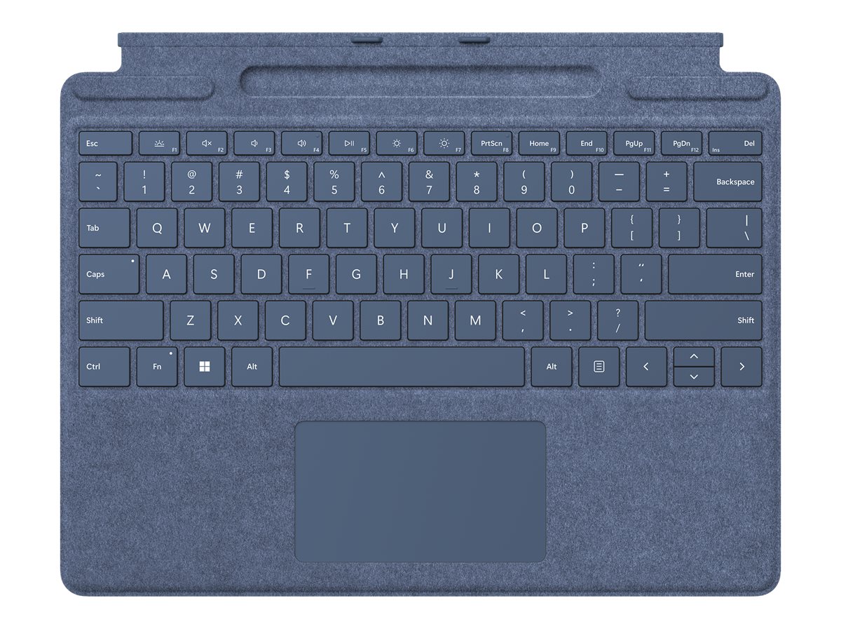 Microsoft Clavier Signature pour Surface Pro - Clavier - avec pavé tactile, accéléromètre, plateau de rangement et de chargement du Surface Slim Pen 2 - AZERTY - Français - saphir - pour Surface Pro 8, Pro 9, Pro X - 8X8-00098 - Claviers