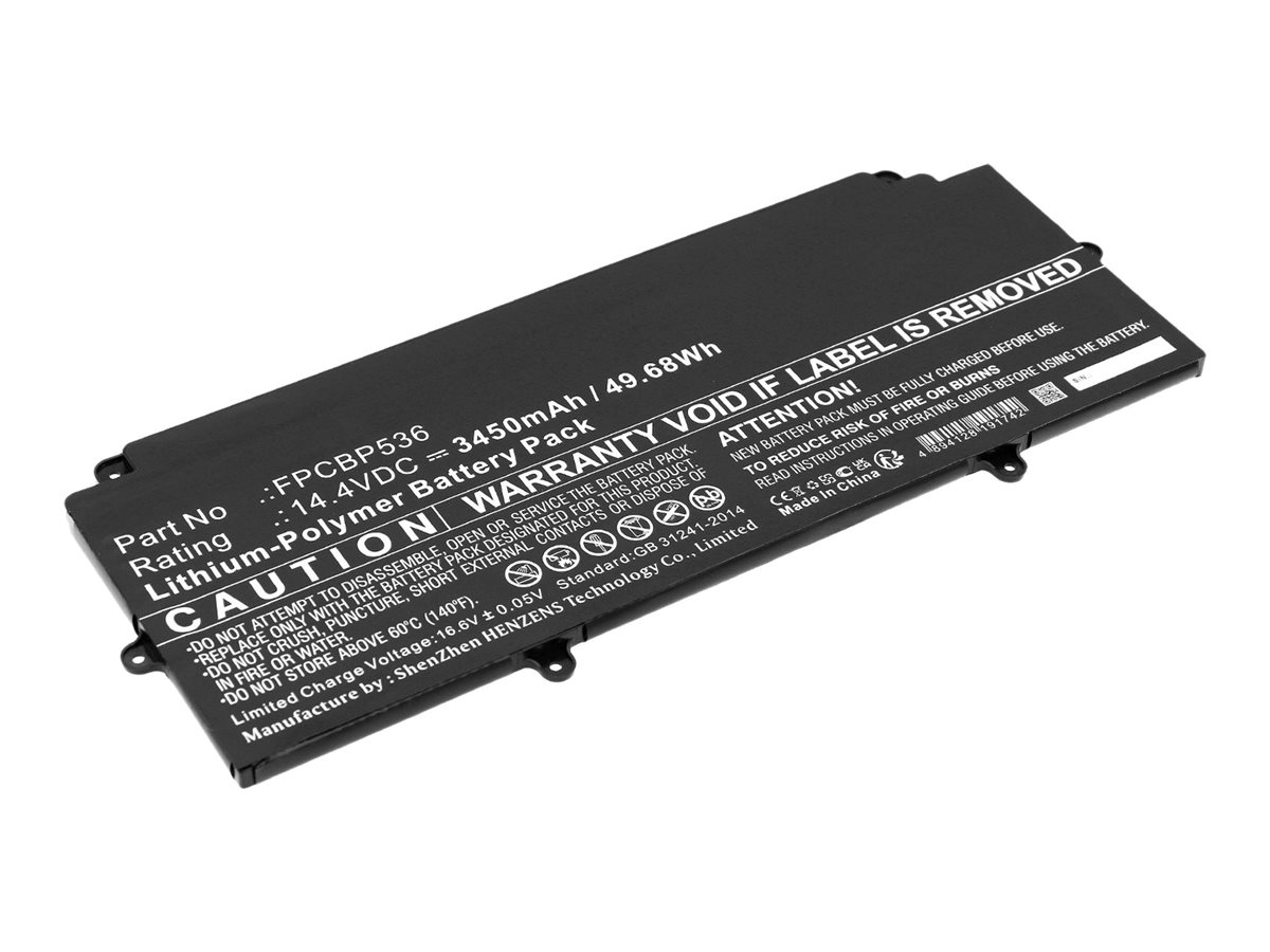 DLH - Batterie de portable (équivalent à : Fujitsu FPB0340S, Fujitsu FPCBP536, Fujitsu CP730401-01, Fujitsu CP737634-01) - lithium-polymère - 3450 mAh - 50 Wh - pour Fujitsu LIFEBOOK U9310x, U9311x, U937, U938, U939, U939x - FUNS4992-B050Y2 - Batteries spécifiques
