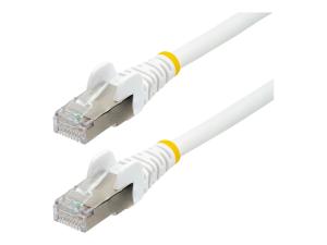 StarTech.com 1m CAT6a Ethernet Cable - White - Low Smoke Zero Halogen (LSZH) - 10GbE 500MHz 100W PoE++ Snagless RJ-45 w/Strain Reliefs S/FTP Network Patch Cord - Cordon de raccordement - RJ-45 (M) pour RJ-45 (M) - 1 m - S/FTP - CAT 6a - IEEE 802.3bt - sans halogène, moulé, sans crochet, bloqué - blanc - NLWH-1M-CAT6A-PATCH - Câbles à paire torsadée