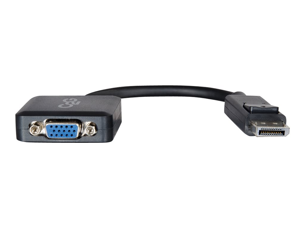 C2G 8in DisplayPort to VGA Adapter - DP to VGA Adapter Converter - Black - M/F - Câble DisplayPort - DisplayPort (M) pour HD-15 (VGA) (F) - 20.32 cm - verrouillé - noir - 54323 - Câbles pour périphérique