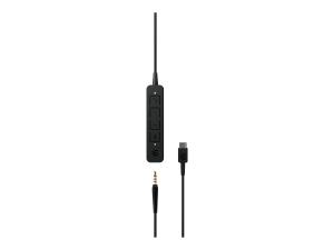 EPOS ADAPT 165 USB-C II - ADAPT 100 Series - micro-casque - sur-oreille - filaire - jack 3,5mm, USB-C - noir - Optimisé pour la CU - 1000920 - Écouteurs