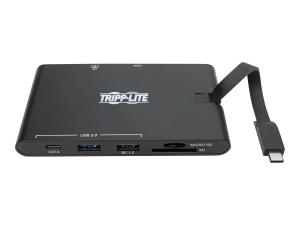 Tripp Lite USB-C Laptop Docking Station - HDMI, VGA, GbE, 4K @ 30 Hz, Thunderbolt 3, USB-A, USB-C, PD Charging 3.0, Black - Station d'accueil - USB-C 3.1 / Thunderbolt 3 - VGA, HDMI - 1GbE - U442-DOCK3-B - Stations d'accueil pour ordinateur portable