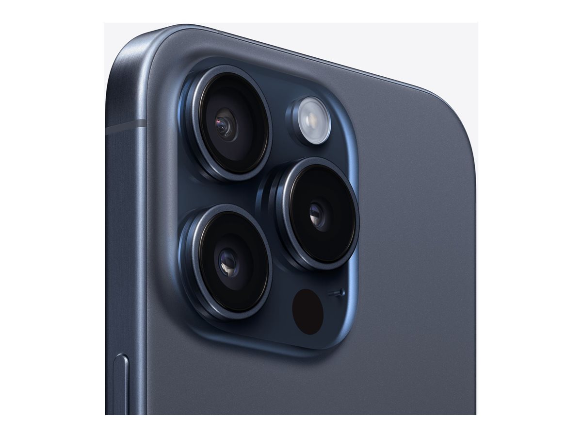Apple iPhone 15 Pro - 5G smartphone - double SIM / Mémoire interne 512 Go - écran OEL - 6.1" - 2556 x 1179 pixels (120 Hz) - 3 x caméras arrière 48 MP, 12 MP, 12 MP - front camera 12 MP - titane bleu - MTVA3ZD/A - iPhone