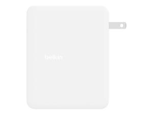 Belkin BoostCharge Pro - Adaptateur secteur - technologie GaN - 140 Watt - Fast Charge, Power Delivery 3.1 - 4 connecteurs de sortie (USB, 3 x USB-C) - blanc - WCH014BTWH - Batteries et adaptateurs d'alimentation pour téléphone cellulaire