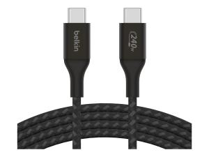 Belkin BOOST CHARGE - Câble USB - 24 pin USB-C (M) pour 24 pin USB-C (M) - USB 2.0 - 1 m - jusqu'à 240 W de puissance - noir - CAB015bt1MBK - Câbles USB