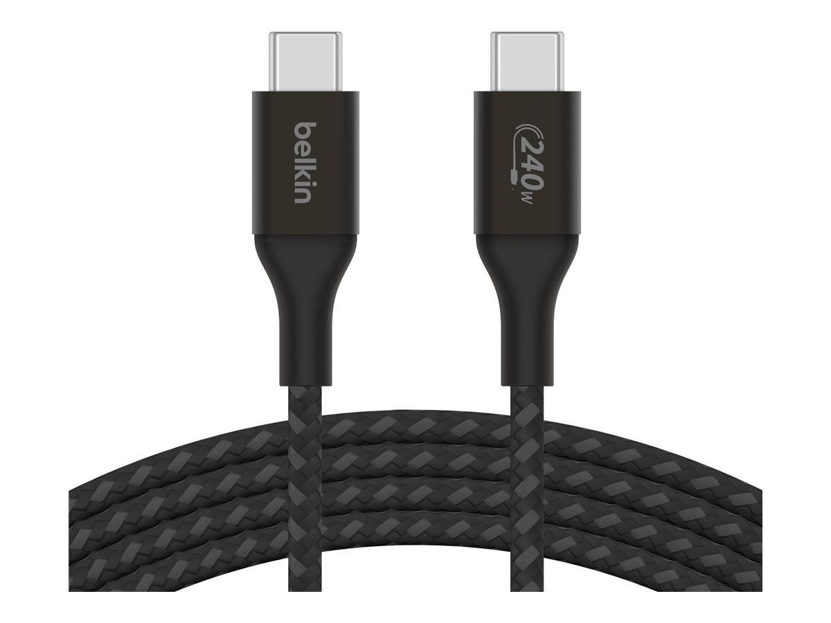 Belkin BOOST CHARGE - Câble USB - 24 pin USB-C (M) pour 24 pin USB-C (M) - USB 2.0 - 1 m - jusqu'à 240 W de puissance - noir - CAB015bt1MBK - Câbles USB