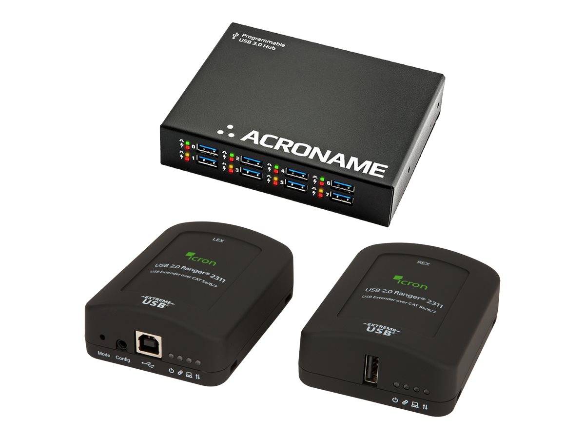 Acroname USBHub3+ - BYOD solution for Poly Studio Room Kit - concentrateur (hub) - 8 x USB 3.2 Gen 1 - de bureau - avec Icron USB 2.0 Ranger 2311 - 9C9U4AA - Concentrateurs USB
