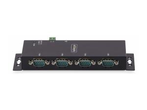 StarTech.com Adaptateur Série vers Ethernet à 4 Ports, LAN vers RS232 DB9 - Serveur de périphérique - 4 ports - 100Mb LAN, RS-232 - montable mur/rail DIN - Conformité TAA - pour P/N: AT925FM, GC9SF, SCNM9FF, SCNM9FM - I43-SERIAL-ETHERNET - Périphériques réseau spécialisés