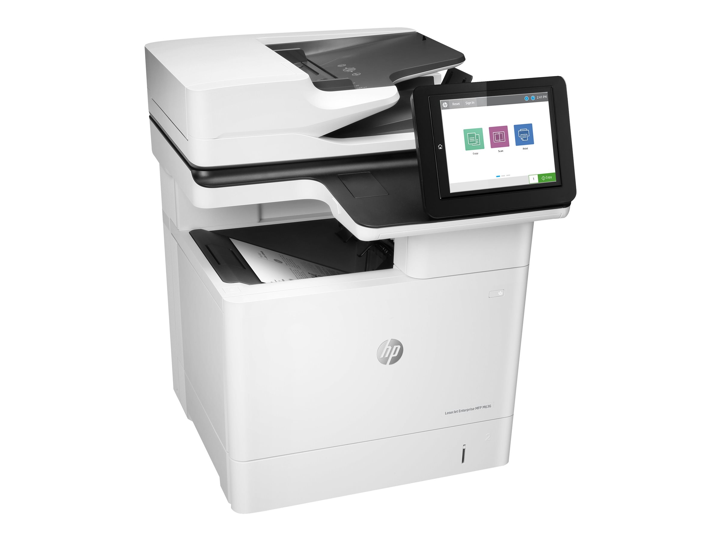 HP LaserJet Enterprise MFP M636fh - Imprimante multifonctions - Noir et blanc - laser - 216 x 864 mm (original) - A4/Legal (support) - jusqu'à 71 ppm (copie) - jusqu'à 71 ppm (impression) - 650 feuilles - 33.6 Kbits/s - USB 2.0, Gigabit LAN, hôte USB 2.0 - 7PT00A#BAZ - Imprimantes multifonctions