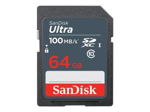 SanDisk Ultra - Carte mémoire flash - 64 Go - Class 10 - SDXC UHS-I - SDSDUNR-064G-GN3IN - Cartes flash
