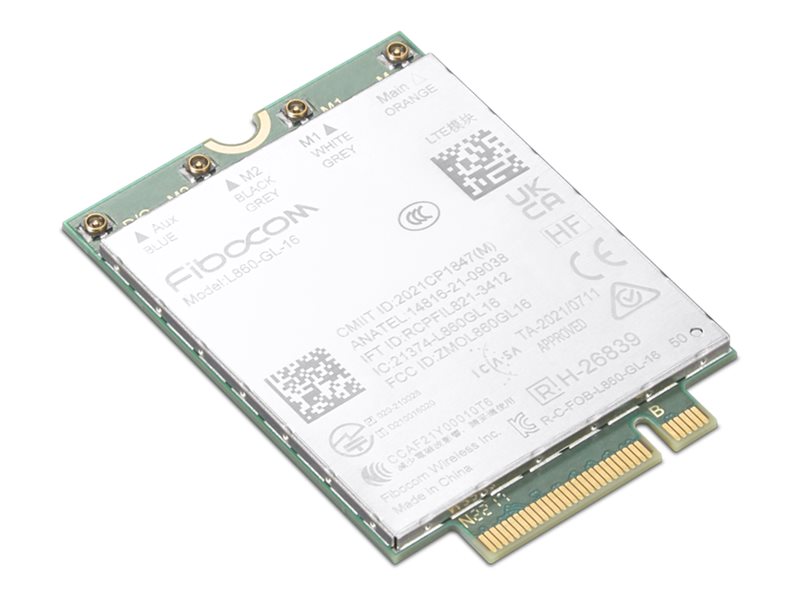 Fibocom L860-GL-16 - Modem cellulaire sans fil - 4G LTE - M.2 Card - pour ThinkPad L13 Yoga Gen 4; L14 Gen 4; L15 Gen 4; P1 Gen 6; T14s Gen 4 - 4XC1M72794 - Modems cellulaires