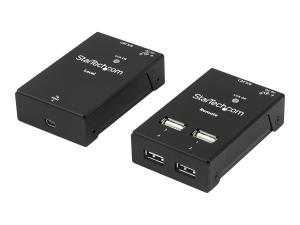 StarTech.com 4-Port USB 2.0 Extender - 165ft (50m) USB Over Cat5/Cat6 Extender - Compact USB 2.0 Over Ethernet Extender (USB2004EXTV) - Câble de rallonge USB - USB 2.0 - plus de CAT 5/6 - 4 ports - jusqu'à 50 m - pour P/N: SVA5N3NEUA - USB2004EXTV - Prolongateurs de signal