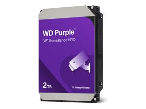 WD Purple Surveillance WD23PURZ - Disque dur - 2 To - interne - 3.5" - SATA 6Gb/s - mémoire tampon : 64 Mo - WD23PURZ - Disques durs internes