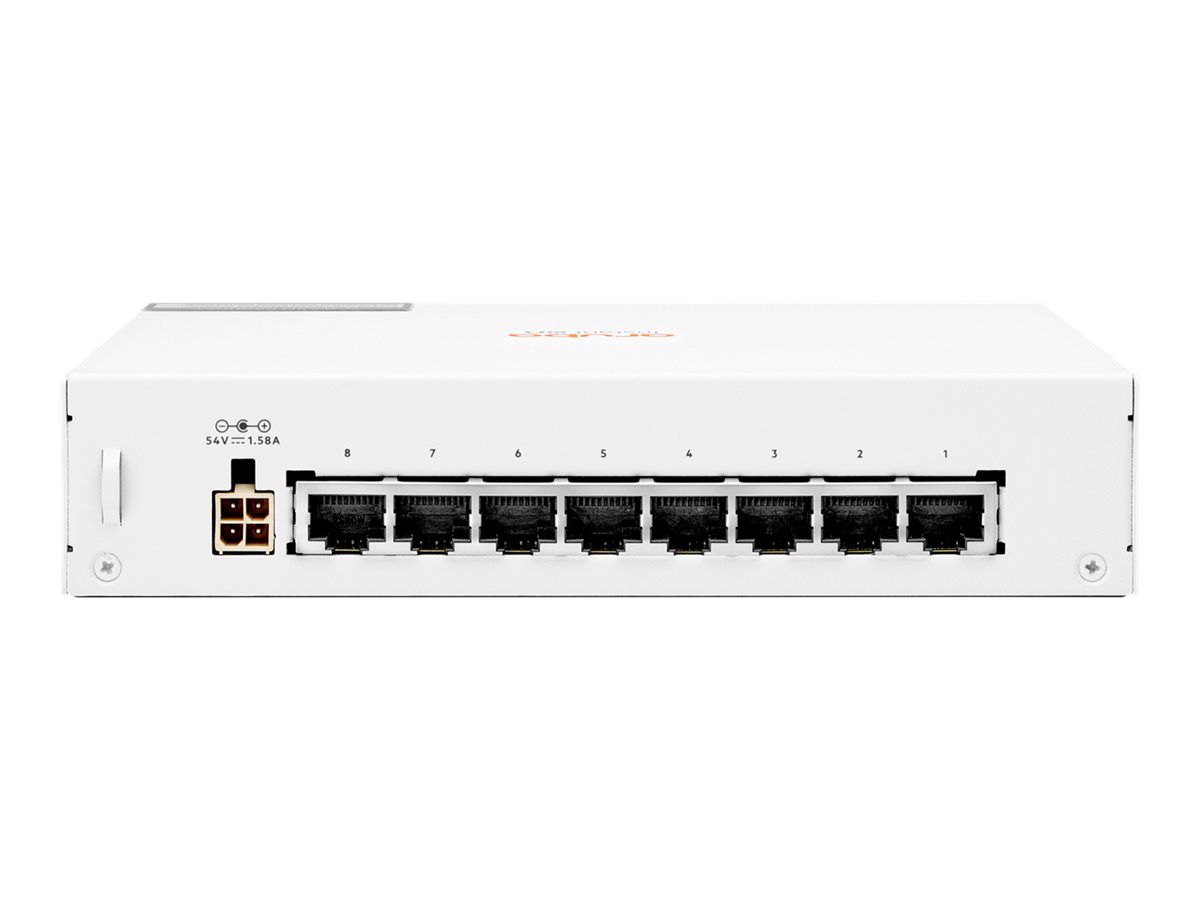 HPE Networking Instant On 1430 8G Class4 PoE 64W Switch - Commutateur - non géré - 8 x 10/100/1000 (PoE Class 4) - de bureau, Montable sur rack, fixation murale - PoE (64 W) - BTO - R8R46A - Concentrateurs et commutateurs gigabit