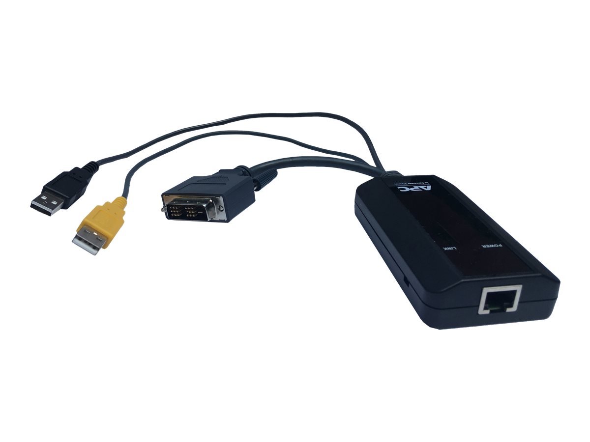 APC KVM 2G SERVER MODULE, DVI WITH VIRTUAL MEDIA AND CAC - Rallonge KVM - USB - Conformité TAA - pour P/N: KVM0108A, KVM0116A, KVM0216A, KVM1116P, KVM-BN001 - KVM-DVIVMCAC - Prolongateurs de signal