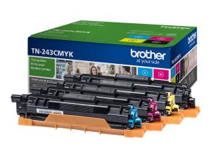 Brother TN243CMYK Value Pack - Pack de 4 - noir, jaune, cyan, magenta - original - cartouche de toner - pour Brother DCP-L3510, L3517, L3550, HL-L3210, L3230, L3270, MFC-L3710, L3730, L3750, L3770 - TN243CMYK - Cartouches de toner