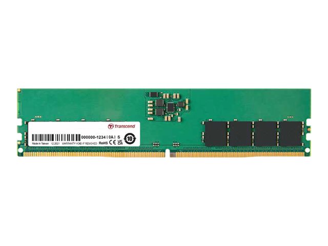 Transcend JetRAM - DDR5 - module - 16 Go - DIMM 288 broches - 4800 MHz / PC5-38400 - CL40 - 1.1 V - mémoire sans tampon - on-die ECC - JM4800ALE-16G - DDR5