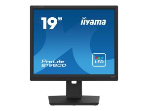 iiyama ProLite B1980D-B5 - Écran LED - 19" - 1280 x 1024 @ 60 Hz - TN - 250 cd/m² - 1000:1 - 5 ms - DVI, VGA - noir mat - B1980D-B5 - Écrans d'ordinateur