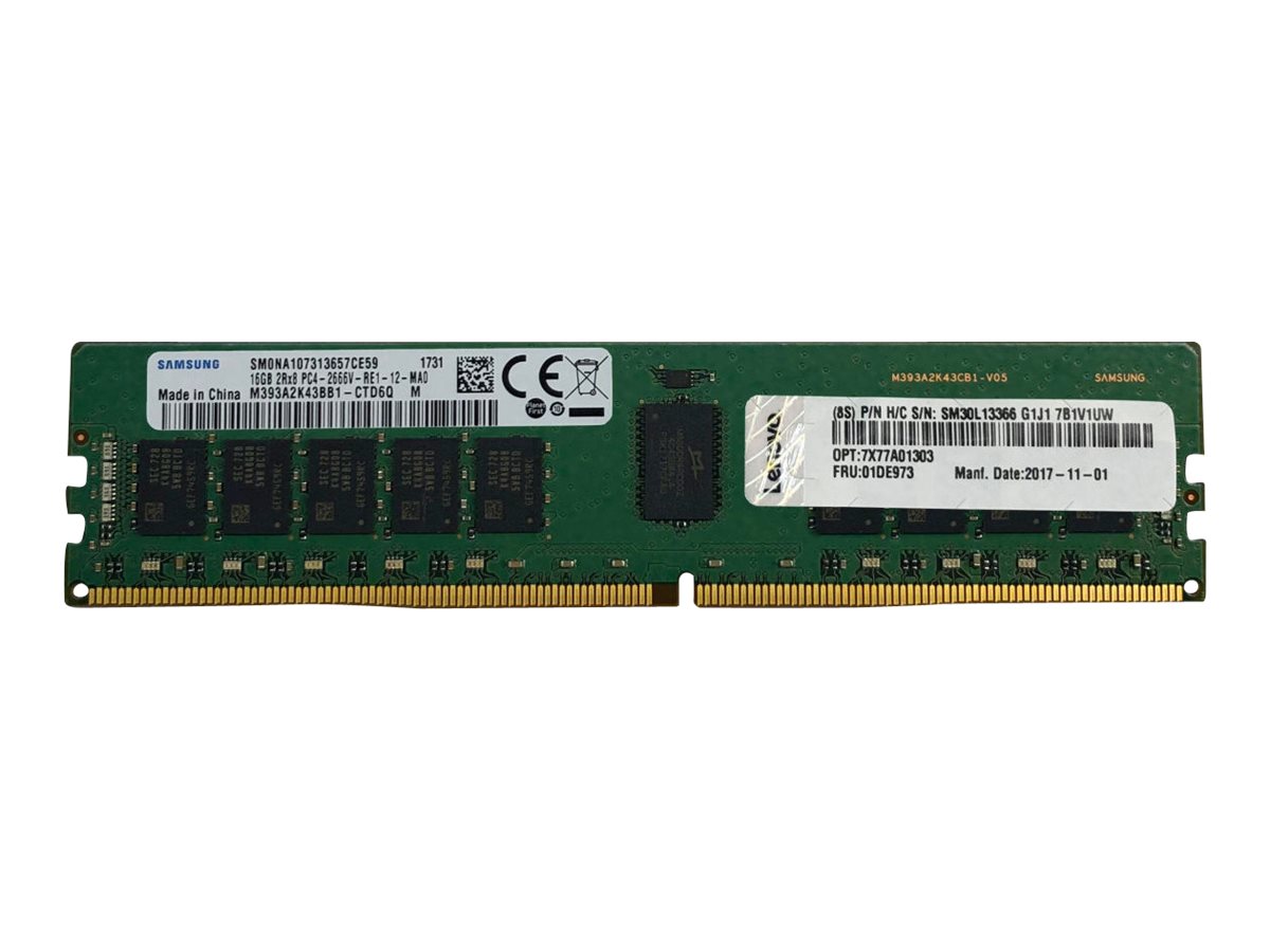 Lenovo TruDDR4 - DDR4 - module - 32 Go - DIMM 288 broches - 3200 MHz / PC4-25600 - 1.2 V - mémoire enregistré - ECC - pour ThinkAgile MX3330-F Appliance; MX3330-H Appliance; MX3331-F Certified Node - 4X77A08633 - DDR4