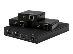 StarTech.com Kit extendeur HDBaseT 3 ports avec 3 récepteurs - Splitter HDMI 1x3 via Cat5 - Système de distribution HDBaseT 1 vers 3 - 4K - Prolongateur audio/vidéo - jusqu'à 70 m - ST124HDBT - Prolongateurs de signal