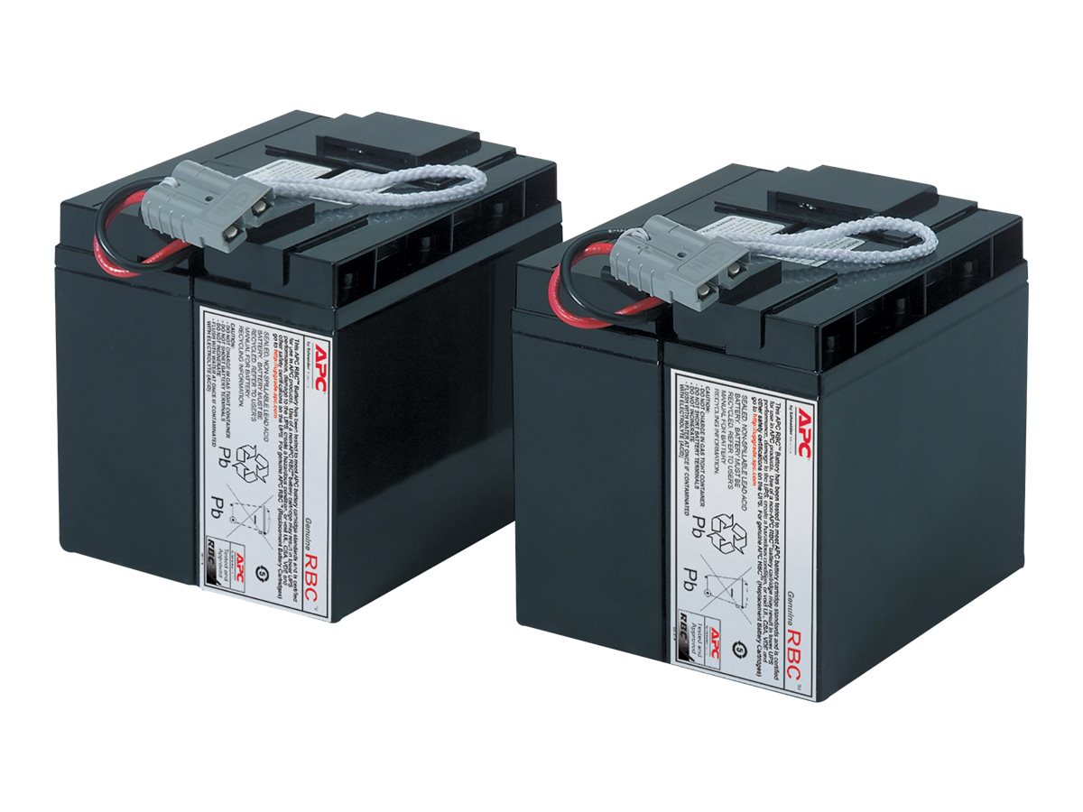 Cartouche de batterie de rechange APC #55 - Batterie d'onduleur - Acide de plomb - 2 cellules - noir - pour P/N: SMT2200C, SMT2200I-AR, SMT2200IC, SMT3000C, SMT3000I-AR, SMT3000IC, SUA3000I-IN - RBC55 - Batteries UPS