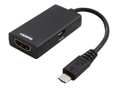 DLH DY-TU3170B - Adaptateur vidéo - Micro-USB de type B mâle pour HDMI, Micro-USB de type B (alimentation uniquement) femelle - 10.5 cm - noir - DY-TU3170B - Accessoires pour téléviseurs