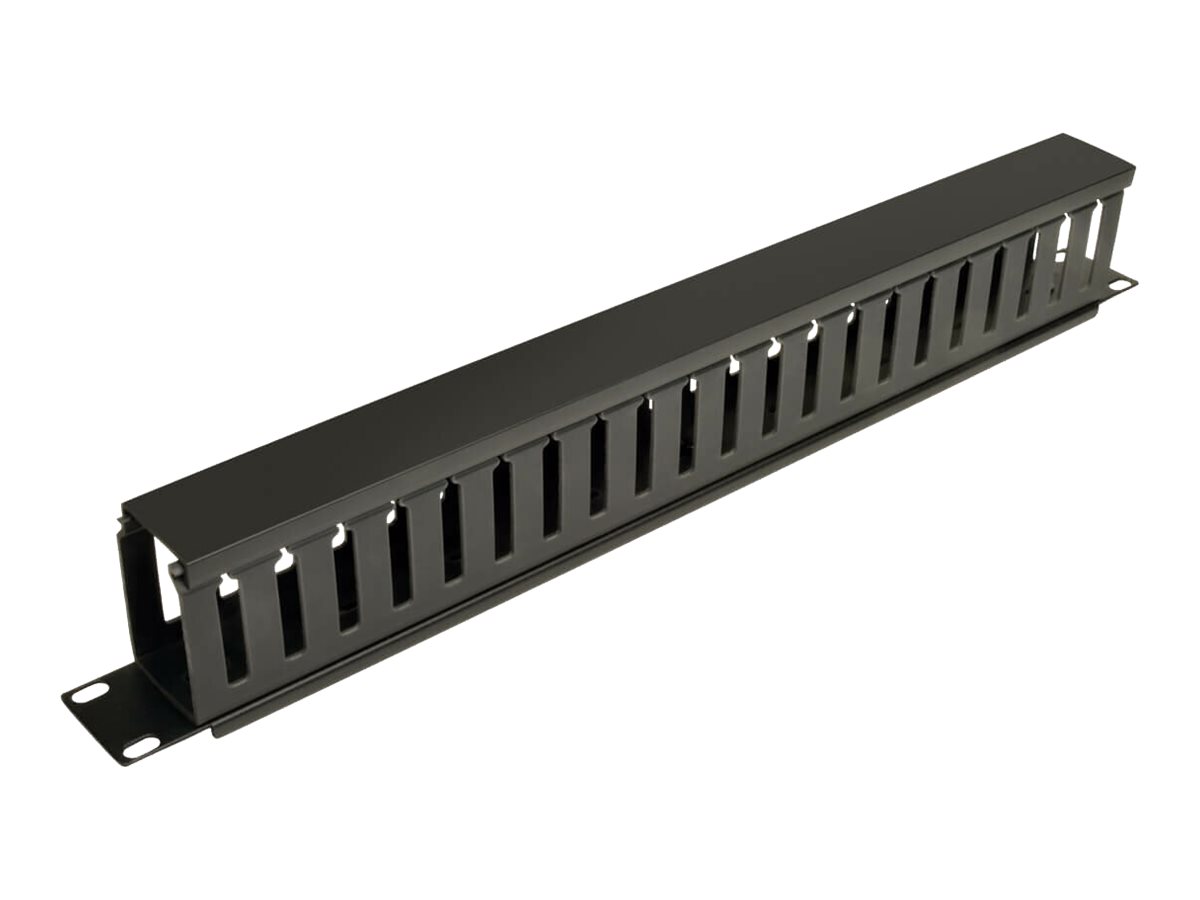 Tripp Lite Rack Enclosure Horizontal Cable Manager (finger duct) 1URM - Conduit de gestion de câble de rack avec couvercle - noir - 1U - 19" - SRCABLEDUCT1U - Accessoires de câblage