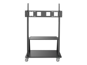 Eaton Tripp Lite Series Heavy-Duty Rolling TV Cart for 60" to 105" Flat-Screen Displays, Locking Casters, Black - Chariot - pour écran plat/tableau blanc/ordinateur portable/équipement audiovisuel - acier - noir - Taille d'écran : 60"-105" - DMCS60105XXDD - Chariots