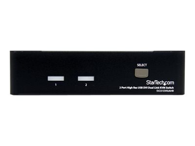 StarTech.com Commutateur KVM 2 ports DVI, USB et audio - Switch KVM DVI Dual Link - 2560 x 1600 - Commutateur écran-clavier-souris/audio/USB - 2 x KVM / audio / USB - 1 utilisateur local - de bureau - pour P/N: IM12D1500P, SVA12M2NEUA, SVA12M5NA, USBDVI4N1A10, USBDVI4N1A6 - SV231DVIUAHR - Commutateurs KVM