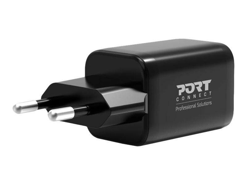 PORT Connect - Adaptateur secteur - technologie GaN - 45 Watt - 3.4 A - PD 3.0, QC 3.0 - 2 connecteurs de sortie (USB type A, 24 pin USB-C) - Europe - 900105-EU - Adaptateurs électriques et chargeurs