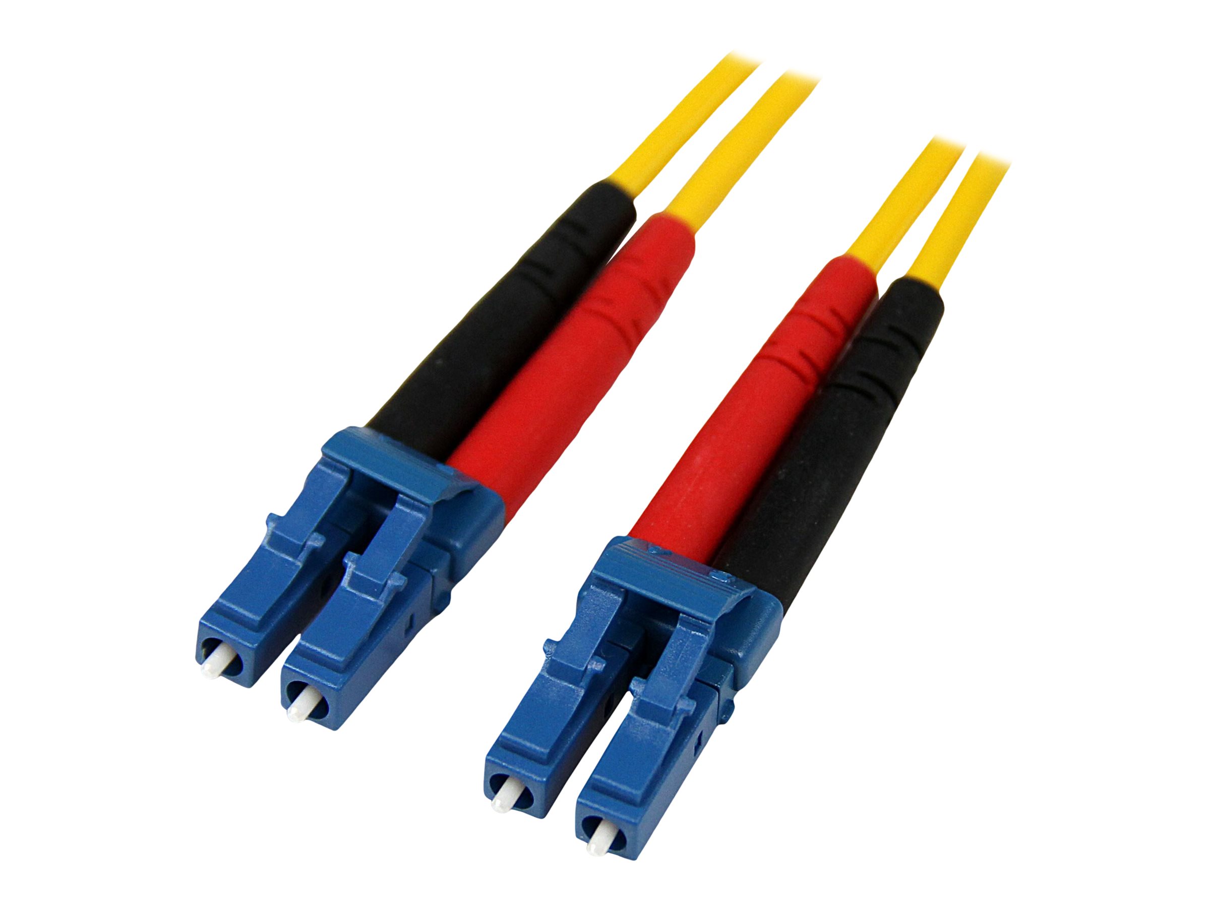 StarTech.com 1m Fiber Optic Cable - Single-Mode Duplex 9/125 - LSZH - LC/LC - OS1 - LC to LC Fiber Patch Cable (SMFIBLCLC1) - Cordon de raccordement - mode unique LC (M) pour mode unique LC (M) - 1 m - fibre optique - duplex - 9 / 125 micromètres - OS1 - moulé - jaune - pour P/N: SFP100BBXDST, SFP100BBXUST, SFP10GBBXDST, SFP10GBBXUST, SFP10GBLRST, SFP10GBZRST - SMFIBLCLC1 - Câblesenfibres