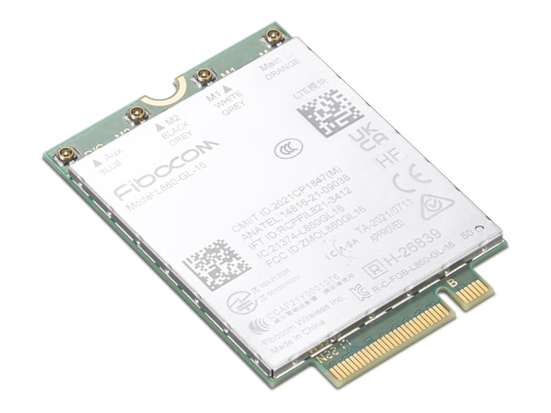 Fibocom L860-GL-16 - Modem cellulaire sans fil - 4G LTE - M.2 Card - 1 Gbits/s - pour ThinkPad P14s Gen 4; P16 Gen 1; P16 Gen 2; T14 Gen 4 - 4XC1M72795 - Modems cellulaires