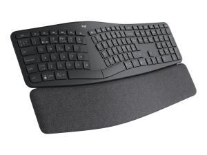 Logitech ERGO K860 Split Keyboard for Business - Clavier - sans fil - Bluetooth LE - QWERTY - Pan Nordic - graphite - 920-010348 - Claviers