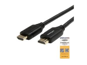 StarTech.com Câble HDMI grande vitesse haute qualité avec Ethernet de 1 m - Cordon HDMI vers HDMI - Câble HDMI 2.0 - 4K 60 Hz - Câble HDMI avec Ethernet - HDMI mâle pour HDMI mâle - 1 m - noir - pour P/N: EXTEND-HDMI-4K40C6P1, KITBXAVHDPEU, KITBXAVHDPUK, KITBXDOCKPEU, KITBXDOCKPUK - HDMM1MP - Accessoires pour systèmes audio domestiques