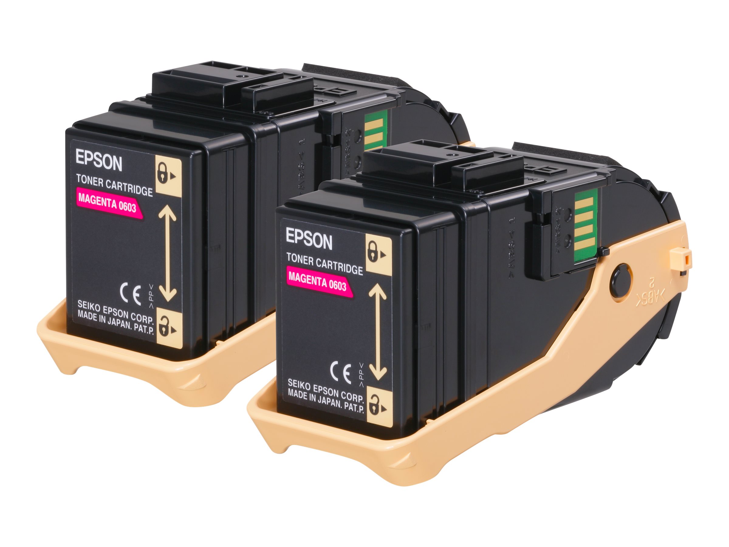 Epson Double Pack - Pack de 2 - magenta - original - cartouche de toner - pour Epson AL-C9500DN; AcuLaser C9300D2TN, C9300D3TNC, C9300DN, C9300DTN, C9300N, C9300TN - C13S050607 - Cartouches de toner Epson