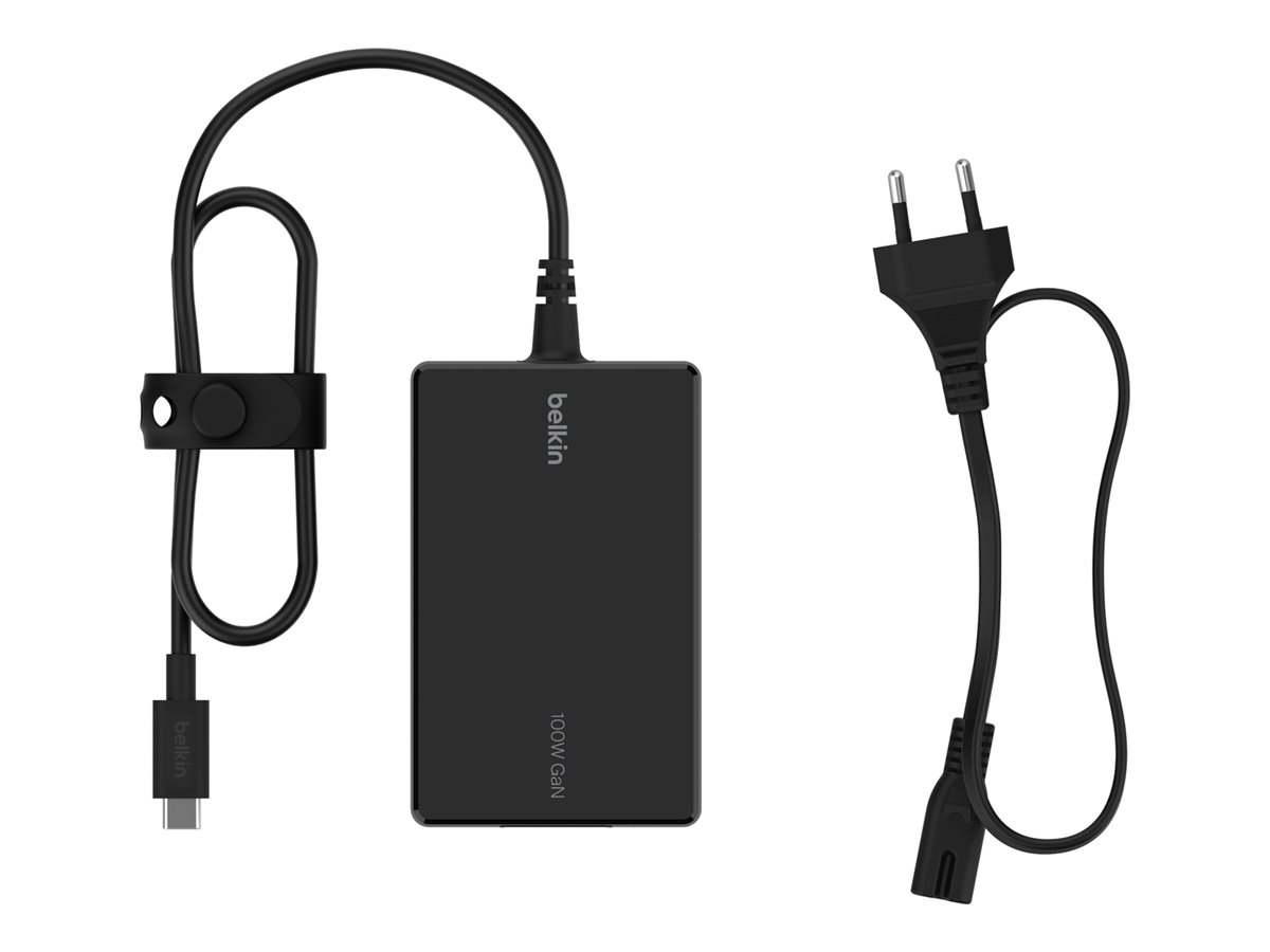 Belkin Connect USB-C Core - Adaptateur secteur - technologie GaN - 100 Watt - PD (24 pin USB-C) - noir - INC016vfBK - Adaptateurs électriques et chargeurs