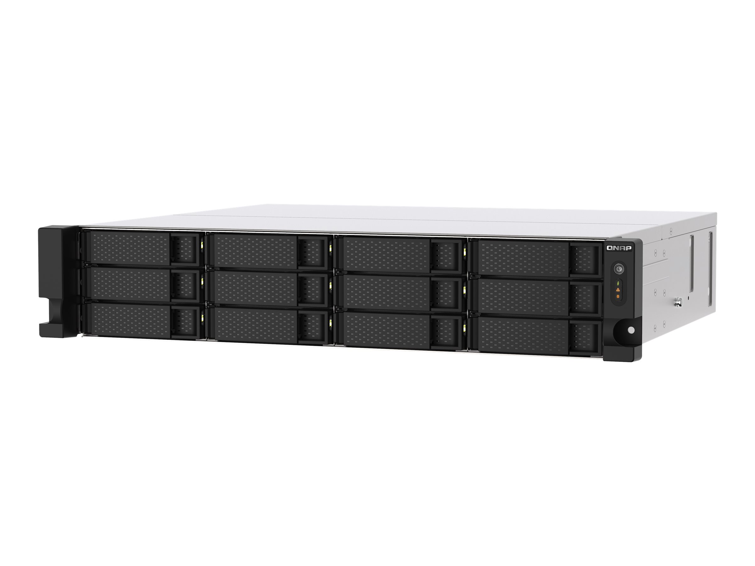 QNAP TS-1273AU-RP - Serveur NAS - 12 Baies - rack-montable - SATA 6Gb/s - RAID RAID 0, 1, 5, 6, 10, JBOD, disque de réserve 5, 6 disques de secours, disque de réserve 10 - RAM 8 Go - Gigabit Ethernet / 2.5 Gigabit Ethernet - iSCSI support - 2U - TS-1273AU-RP-8G - NAS