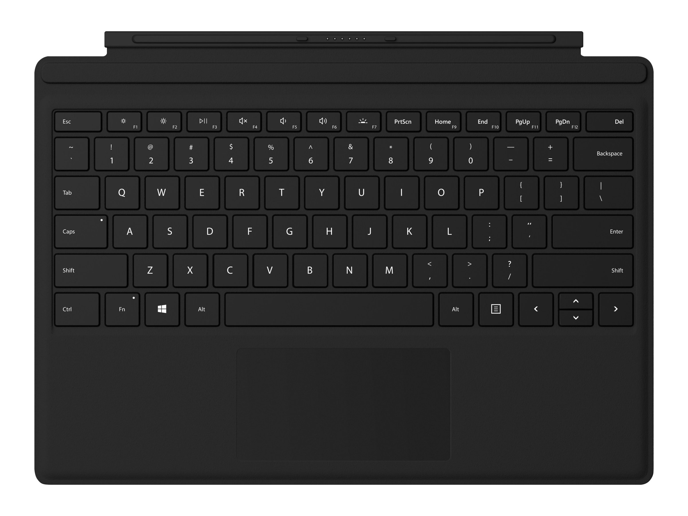 Microsoft Surface Pro Type Cover with Fingerprint ID - Clavier - avec trackpad, accéléromètre - rétroéclairé - QWERTY - R.-U. - noir - commercial - pour Surface Pro (Mi-2017), Pro 3, Pro 4 - GKG-00003 - Claviers